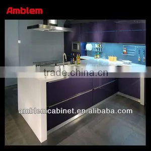 2014 New High Gloss Purple Lacquer Kitchen Cabinet thumbnail-1