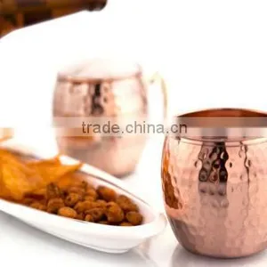 Moscow Mule Hammered Copper Barrel Mugs, Solid Copper Beer Mugs, Copper Drinking Mugs thumbnail-1