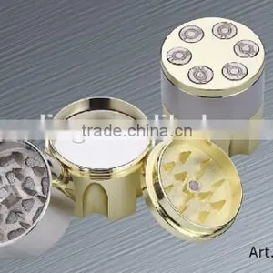 Metal Herb Grinder, 3 Layers Tobacco Grinder, Diameter 42mm, Revolver Bullet thumbnail-1