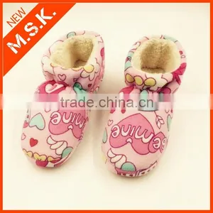 Winter New Fashion Colorful Printed Kids Velvet Slipper Boot thumbnail-2