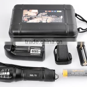 Wholesale Price T6 Adjustable Focus Zoomable LED Flashlight Torch thumbnail-2