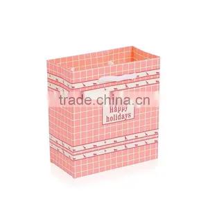 Lovely Pink Happy Holiday Kraft Paper Bag thumbnail-2