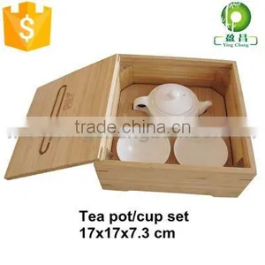 Bamboo Tea Pot Cup Box Tray thumbnail-1