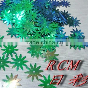 2014 Hot Sale Green Flower 3mm Glitter Sequins For Garment Decoration thumbnail-1