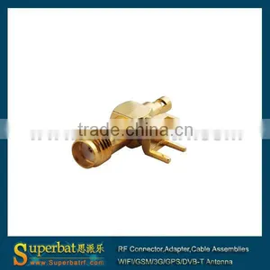 SMA Thru Hole Jack Bulkhead RA PCB Mount & ST for Cable1.13mm,RG178 thumbnail-1