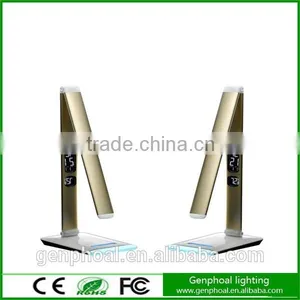 Sliver or Golden Ultra-thin Base All Metal Struchure LED Table Lamp With VA LCD Calendar Display thumbnail-5