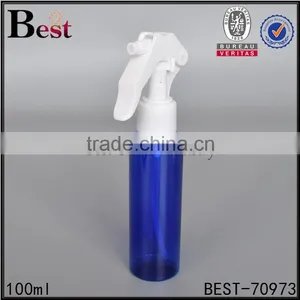 100ml 200ml 6oz Blue Pet Clear Cylinder Bottle With Small Trigger Pump Sprayer thumbnail-6