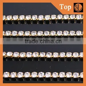 Crystal Close Rhinestone Chain Copper Cup Chain for Clothing Embellishment thumbnail-3
