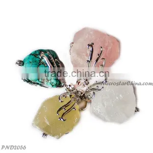 New Gold Printed Purple Hollow Drusy Pendant thumbnail-3