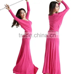 2014 Wuchieal Wholesale Comfortable Modal Belly Dance Dress Costume for Practice in Winter and Autumn Quality Choice thumbnail-2
