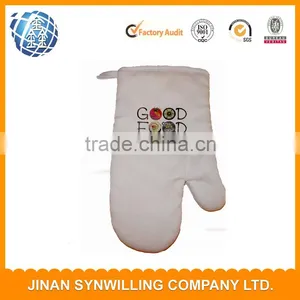 Promotional Gifts Printing Oven Mitts Home Kitchen Baking Gloves Cotton White thumbnail-1