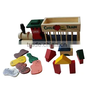 Kids Wooden Toy Train With Animal Printings thumbnail-2