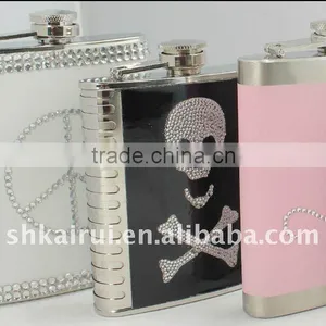 Stainless Steel Hip Flask With Pearl Outside thumbnail-1
