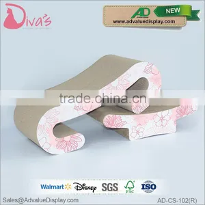 Wholesale Pet Toy Product Manufacturer Corrugated Indoor Cat House Cardboard Cat Scratcher With Catnip thumbnail-1