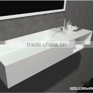 Sanitary Ware Bathroom Solid Surface Wash Hand Basins,Wall Hung Solid Surface Wash Basins, Stone Resin Wash Basin thumbnail-1