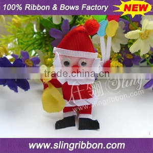 Ribbon Handmade Father Christmas Hair Clips For Kids thumbnail-1