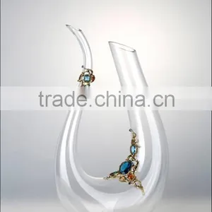 RORO Enamel Crystal Glass Wine Container Decantor Home Craft and Decoration thumbnail-1