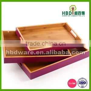 High Quality Wood Bamboo Food Serving Tray for Hotel thumbnail-3