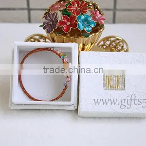 Elegant Wedding Jewelry Box for Sale With Beaded Name Plate of U thumbnail-3