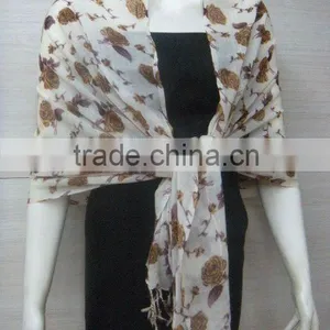 New Flower Print Wool Shawls & Scarfs/ladies Scarves thumbnail-1
