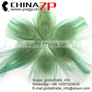 ZPDECOR Factory Bulk Sale Cheap Selling Dyed Mint Green Trimmed Short Peacock Feathers for DIY thumbnail-1