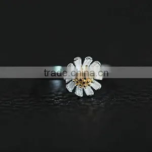 925 Sterling Silver Chrysanthemum Flower Ring Adjustable Ring Fashion Women Ring Jewelry Supplies 6260556 thumbnail-2