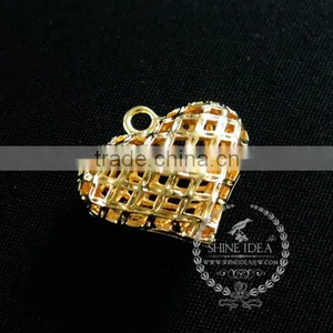 17mm Gold Plated Heart Pendant Charm DIY Earrings Chandelier Jewelry Supplies 1850249 thumbnail-2