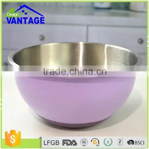 Salad Bowl With Silicone Bottom Stainless Steel Mixing Bow Set thumbnail-3