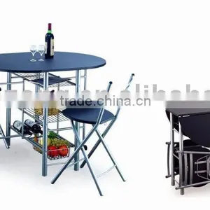 Black Extending Versatile Steel Dining Table thumbnail-1