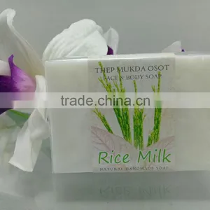 Body and Facial Rice Milk Soap From Thailand Handmade Cleanser Hotel Supplies Beauty thumbnail-1