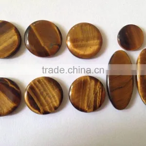 Round Flat Tiger Eye Plates for Jewelry Inlay thumbnail-1