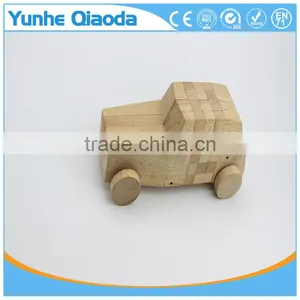 Wood 3D Vehicle Block Car 3D Woodcraft Kit Assemble Paint DIY 3D Puzzle Toys for Kids Adults the Best Birthday Gift thumbnail-1