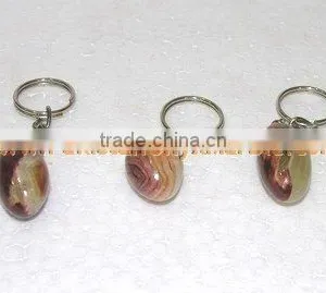 TOP PAKISTANI NATURAL STONE ONYX KEY CHAINS HANDICRAFTS thumbnail-5