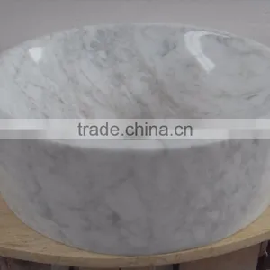 Carrara White Marble Sinks Round Basin Hot Sale thumbnail-2