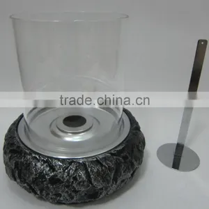 Imitation Composite Stone Fireplace With Cylinder Borosilicate Glass thumbnail-1