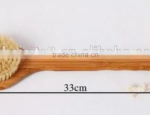 Cy304 Dry Skin Natural Bristle Brush Soft Handle Pouch Brush SPA Brushes Bath Shower Bristle Brush With Long Bamboo Handle thumbnail-6