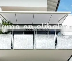 2015 Newest Design Balcony Terrace Full Cassette Polycarbonate Manual Retractable Awning Price thumbnail-1