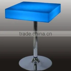 Battery Operated Interactive Led Square Top Dining Table With Steel Base thumbnail-1
