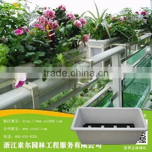 White Rectangular Garden Plastic Pots for Balcony Decoration thumbnail-1