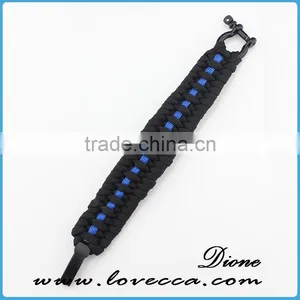 Stainless Steel Shackle Buckle Hiking Outdoor Survival Paracord Bracelet thumbnail-4