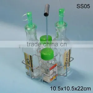 2016 4 Pieces Clear Square Glass Spice Jar Set thumbnail-1
