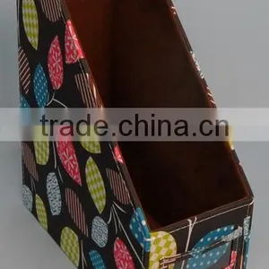 Printed Fabric Desktop Cubbyhole Document Trays File Holder thumbnail-1