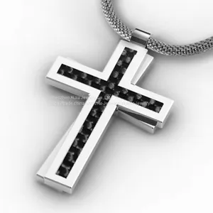 OEM / ODM Stainless Steel Pendant Black Cross Fashion thumbnail-2