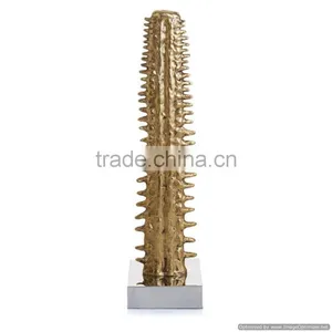 Gold Plated Cactus Tree Centerpiece Sculpture thumbnail-1