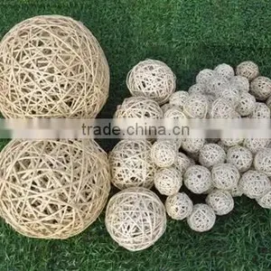 Eco Friendly 100 % Natural Handwoven Bamboo Rattan and Seagrass Decorative Ball thumbnail-6