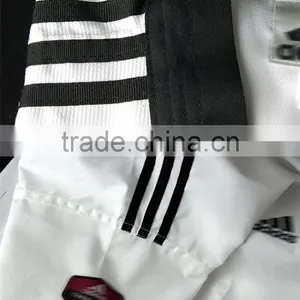 Customized Logo Embroidery Factory Lowest Price Good Quality 3 Black Bars Unisex Taekwondo Uniform thumbnail-2