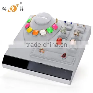 Velvet Cover MDF Necklace Ring Display Tray for Jewelry thumbnail-1