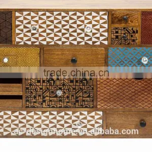 WOODEN CABINET W/14 DRAWERS thumbnail-1