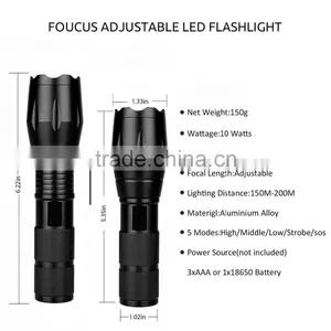 High Quality 5 Mode High Power Flashlight Tactical Led Flashlight Handle Flashlight thumbnail-5