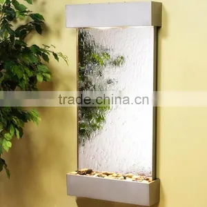 Stainless Steel Wall Mounting Mirror Water Fall Fountain Indoor Entryway thumbnail-3